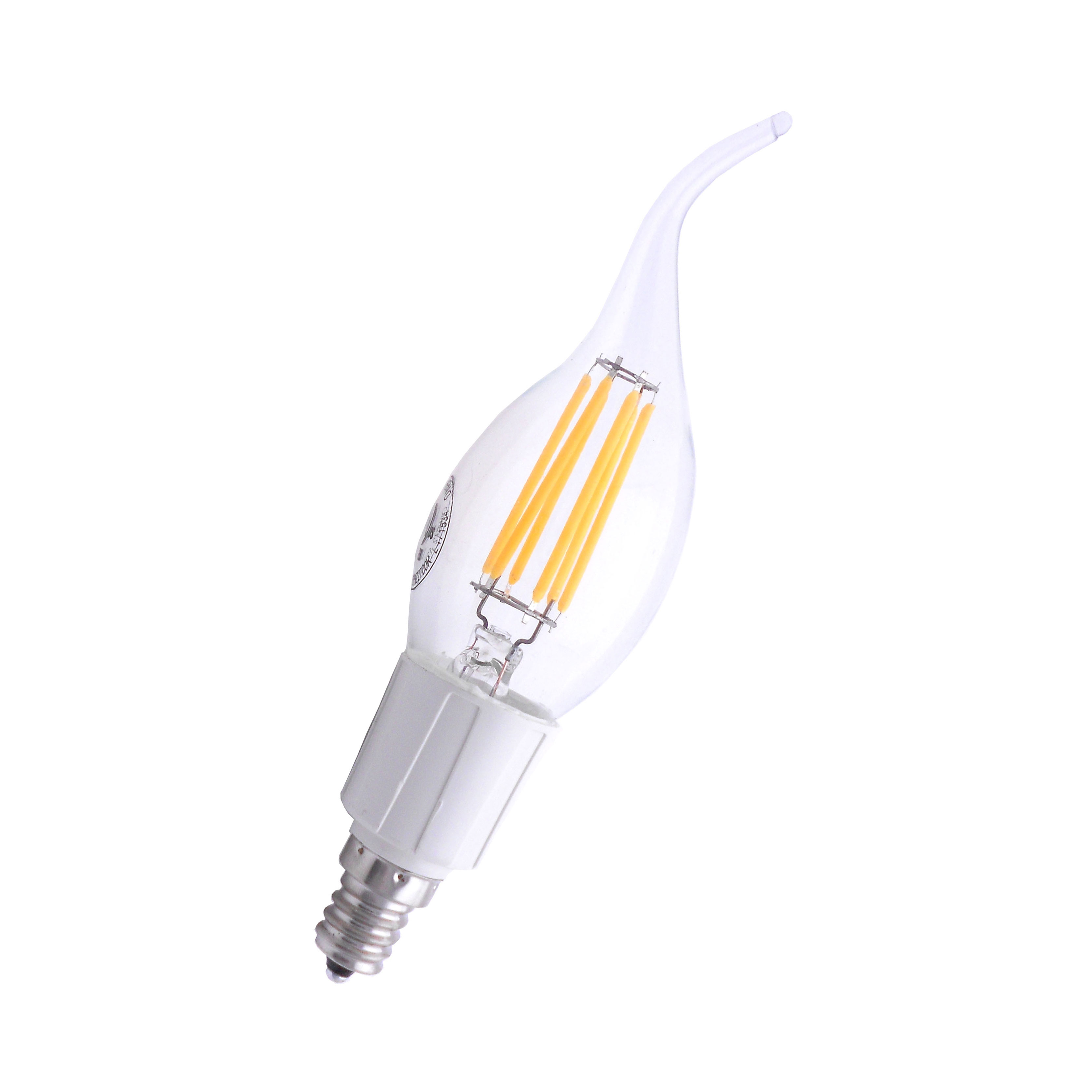 E12 Candelabra LED Filament Bulb (Flame Tip)