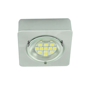 Square Recessed Or Surface Mounted Puck Light With Snap Off Glass